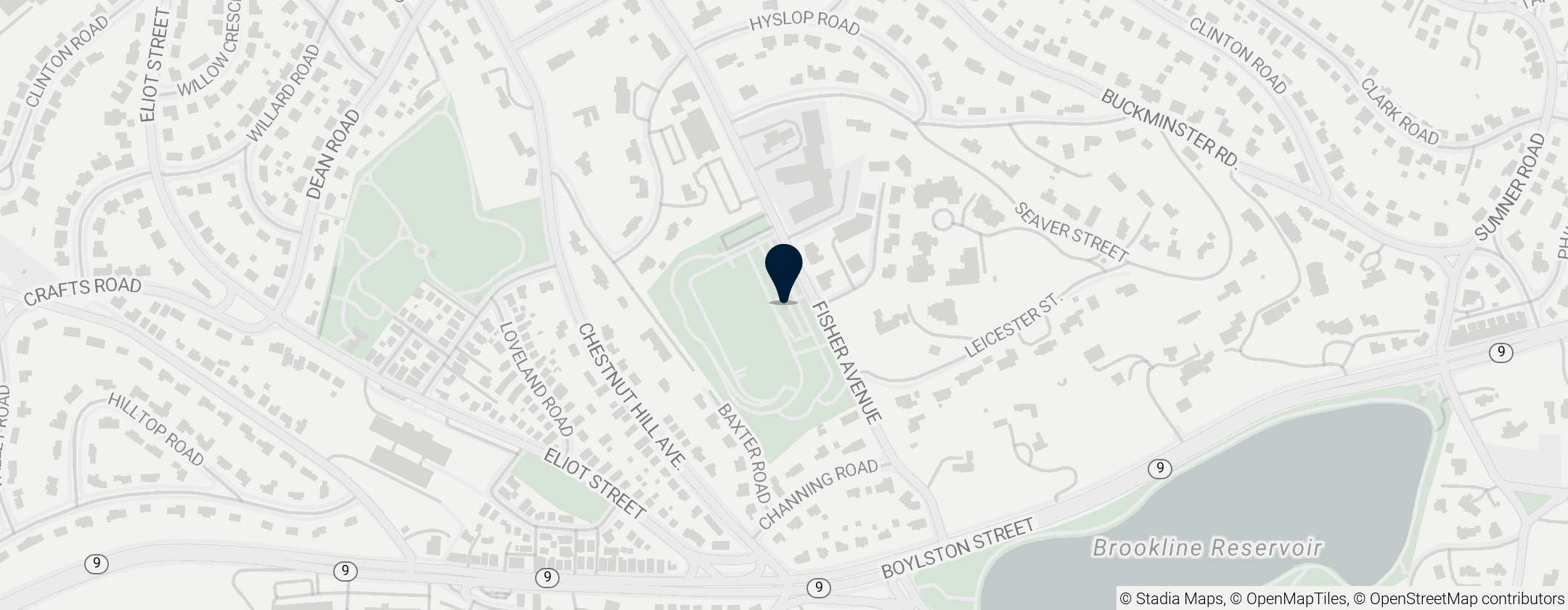 Map of Fisher Hill Reservoir