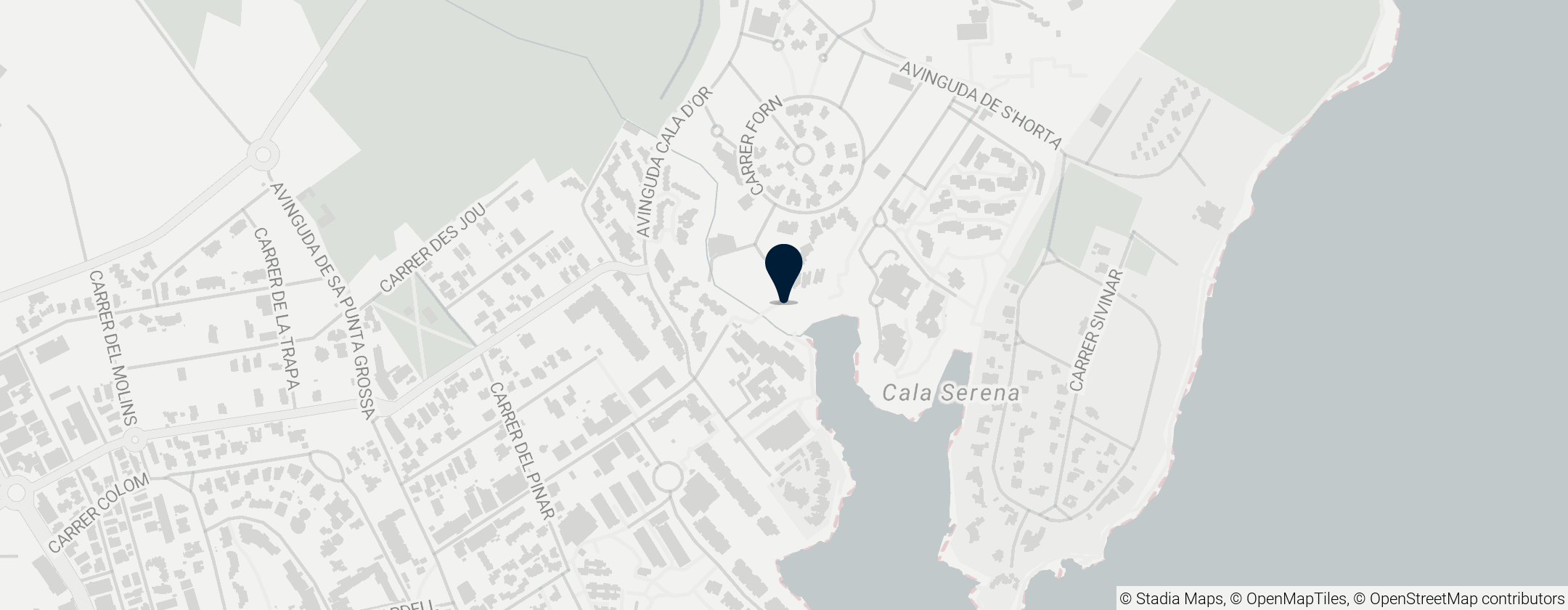 Map of Cala Ferrerra Beach