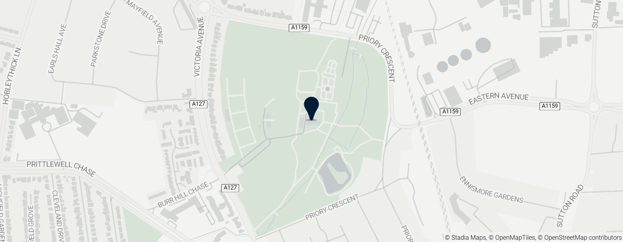 Map of Prittlewell Priory