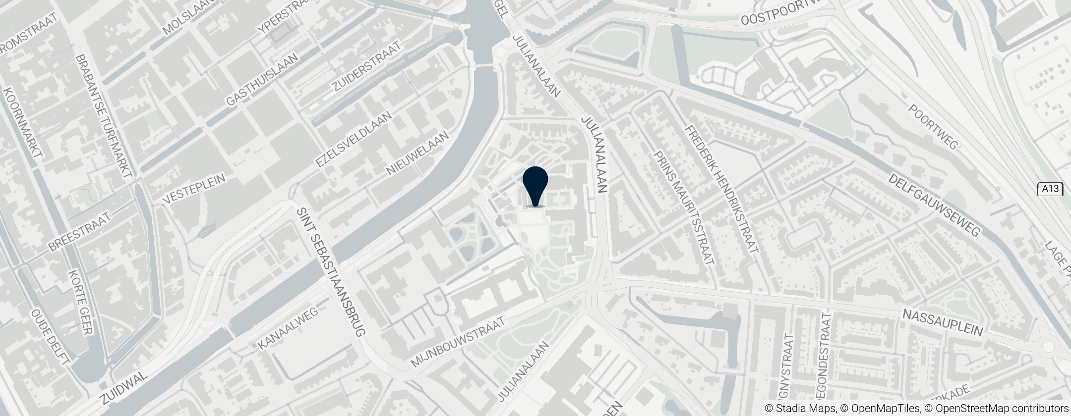 Map of Hortus Botanicus TU Delft