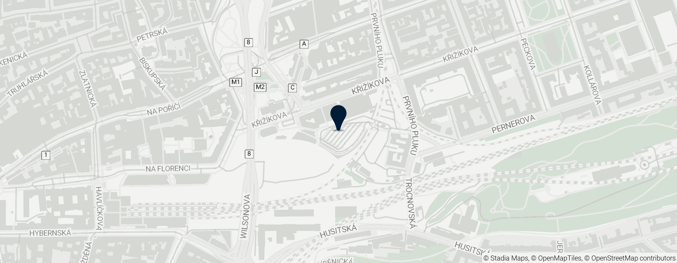 Map of Florenc Bus Station